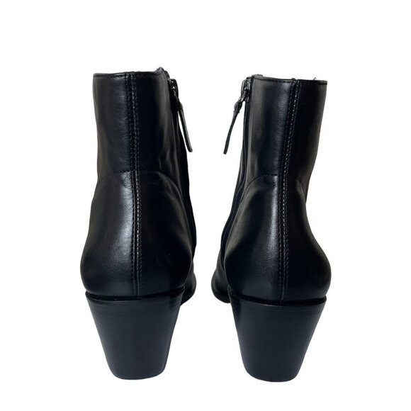 NWOB Dundas X Revolve Gigi Leather Metal Cap Toe Bootie Black Size 5.5 - Picture 6 of 12